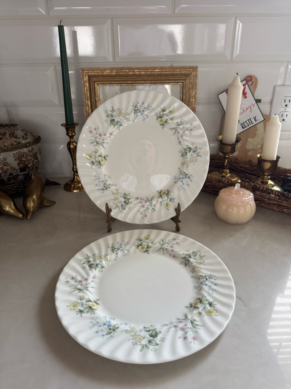 Vintage SPRING VALLEY by Minton Dinner Plates 10.75” Made in England Set of 2